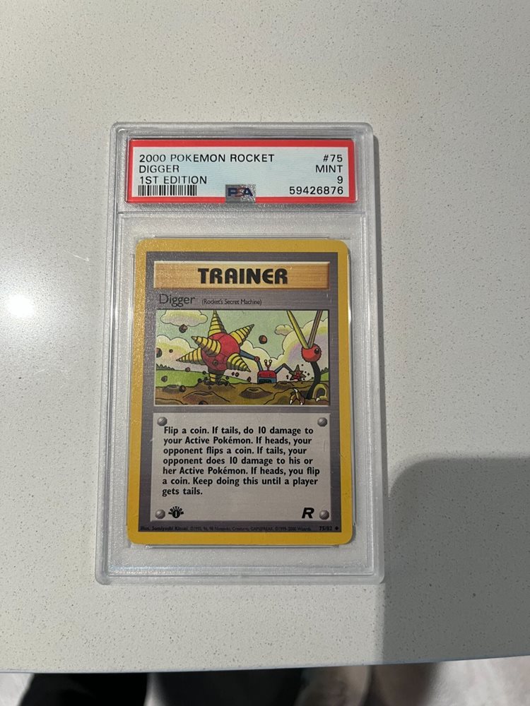 Pokemon TCG Card - Digger (75/82) - Team Rocket Set, Uncommon, 1st Edition Trainer Card