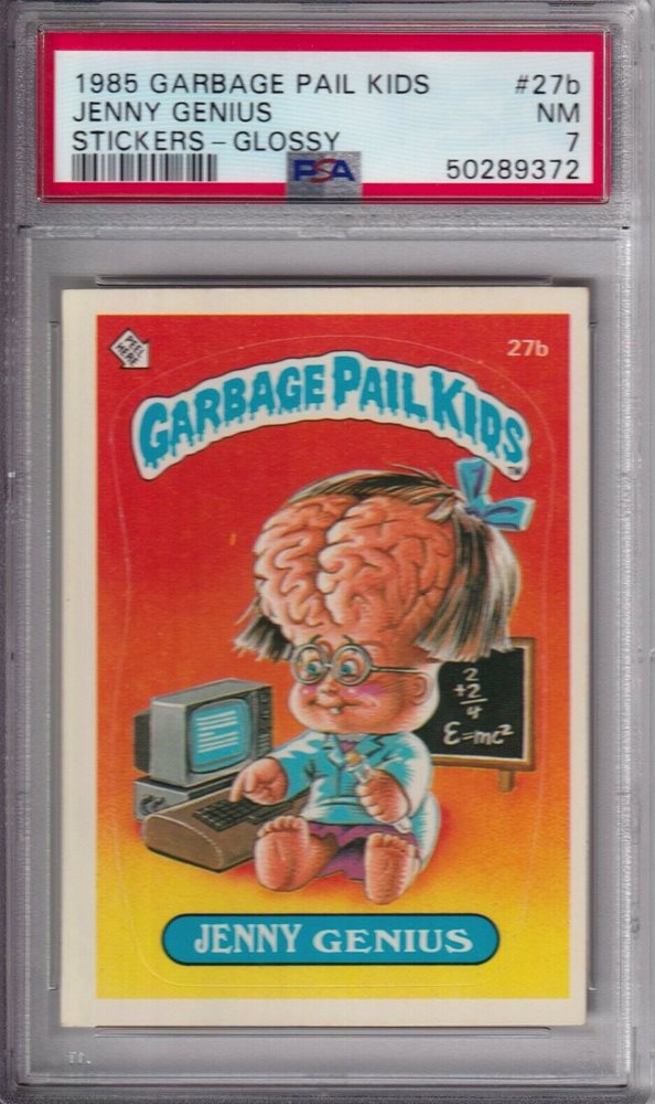 1985 Topps Garbage Pail Kids Original Series 1 Glossy #27b Jenny Genius front