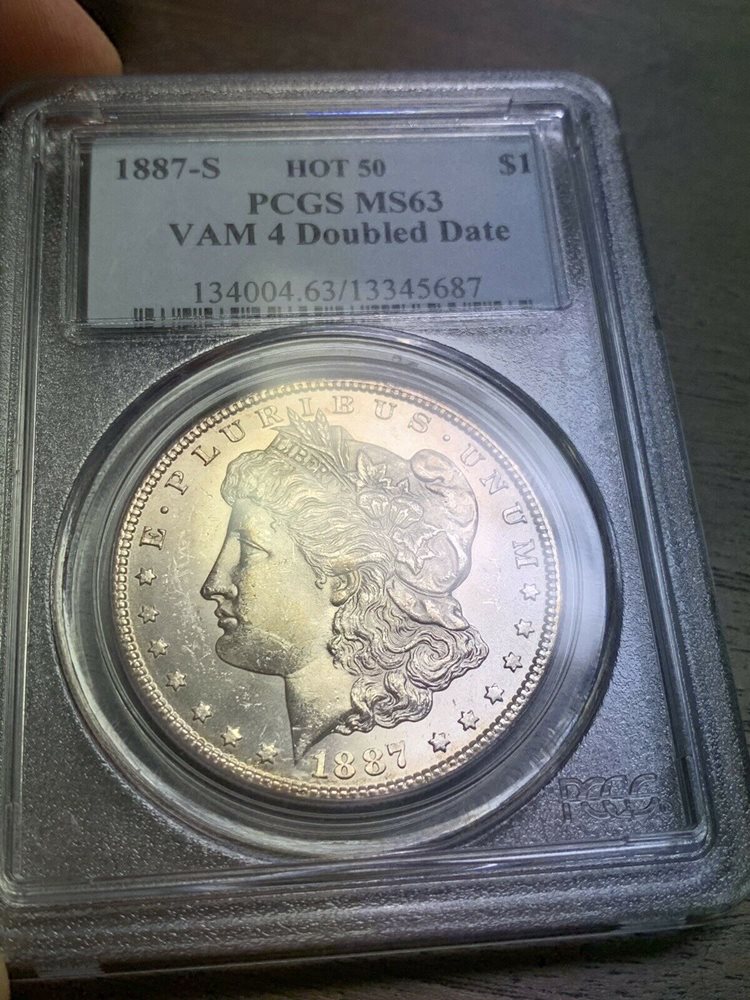1887-S VAM-4 DOUBLED DATE HOT 50 MORGAN DOLLAR PCGS MS63 DMPL