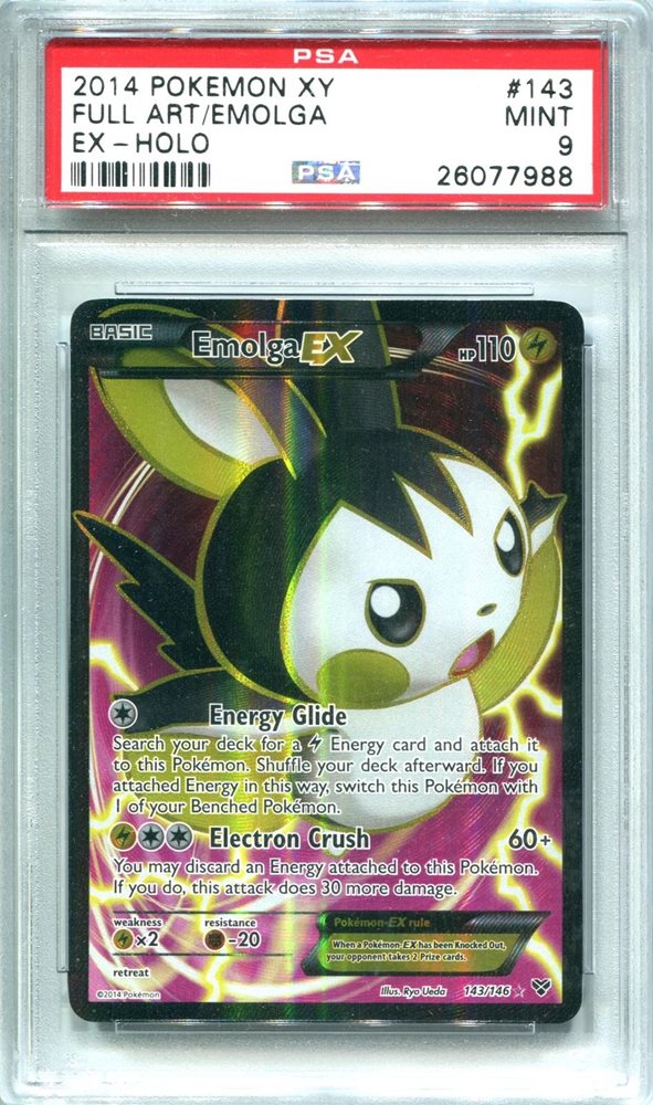 Pokemon Xy Single Emolga Ex 143 146 Full Art Psa 9