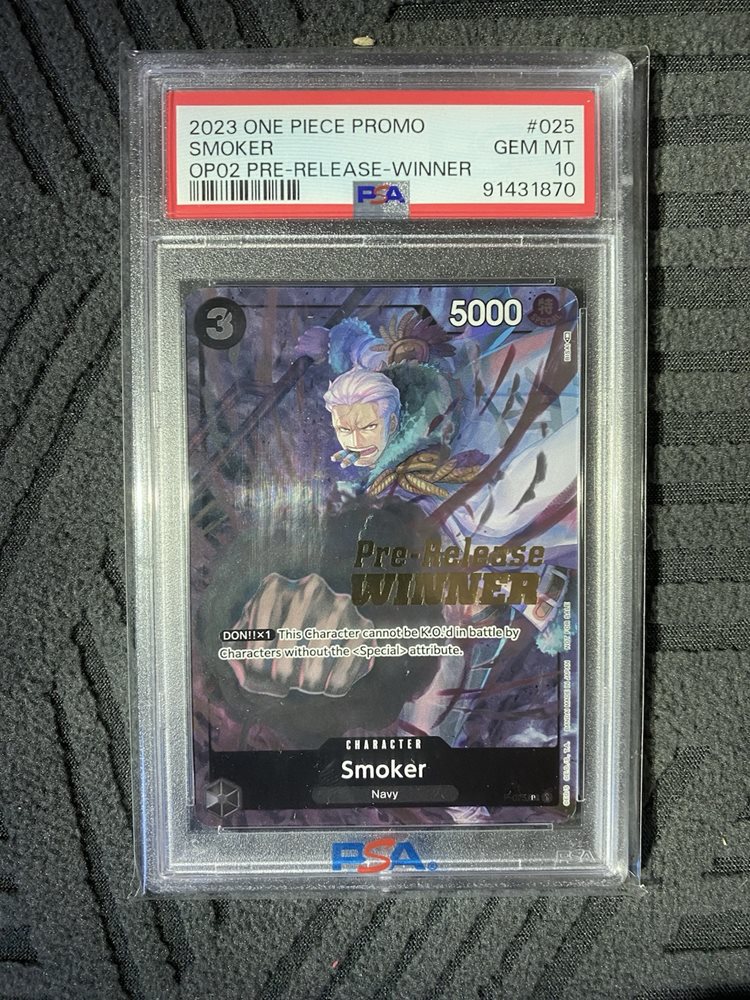 スモーカー　Pre-Release WINNER　PSA10 Auction Prices Realized Tcg Cards 2023 ONE PIECE PROMOS Smoker