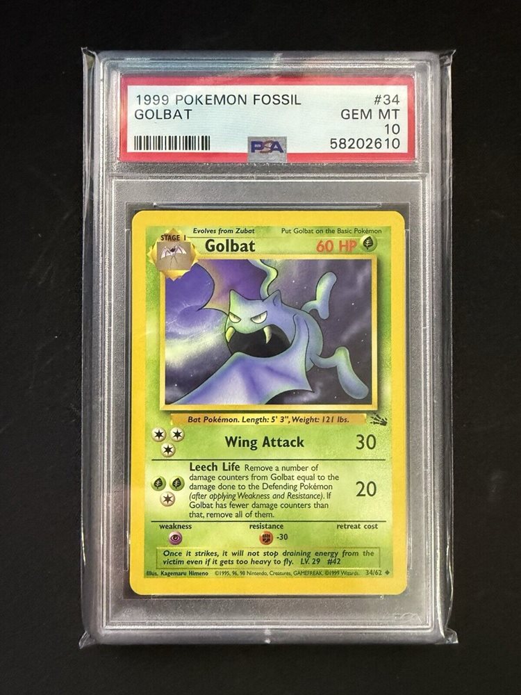 Auction Prices Realized Tcg Cards 1999 POKEMON FOSSIL Golbat