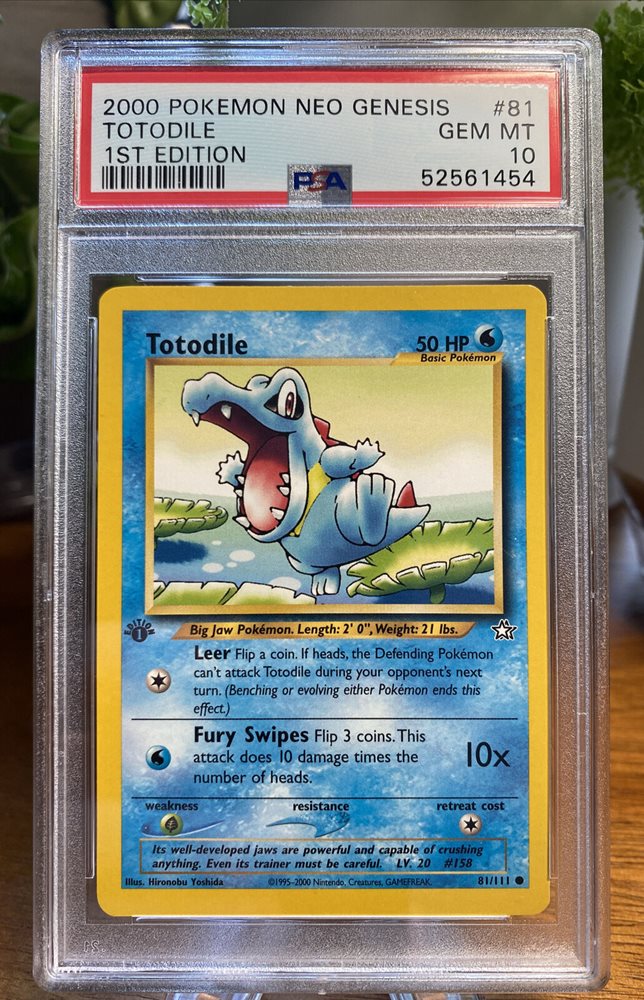 Auction Prices Realized Tcg Cards 00 Pokemon Neo Genesis 1st Edition Totodile