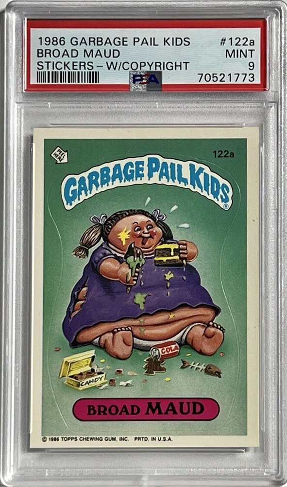 1986 Topps Garbage Pail Kids Original Series 3 With Copyright #122a Broad Maud front