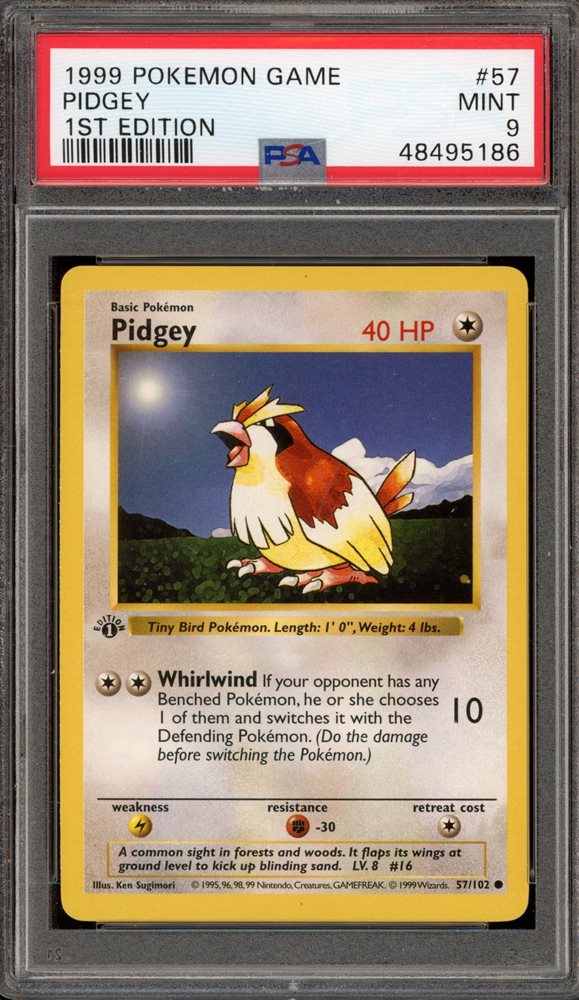 Auction Prices Realized Tcg Cards 1999 POKEMON GAME Pidgey