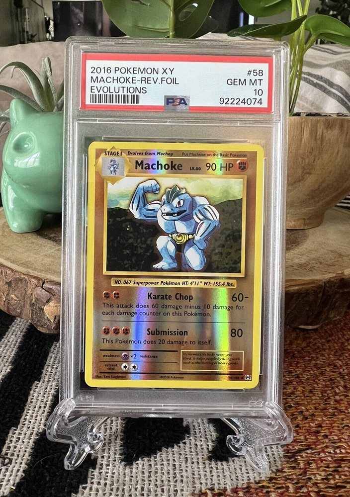 XY Evolutions Reverse Holo Pokemon XY Evolutions Machoke 58/108 Reverse  Holo Trading Card - Common Rarity, Holofoil Pattern Machoke Reverse Holo