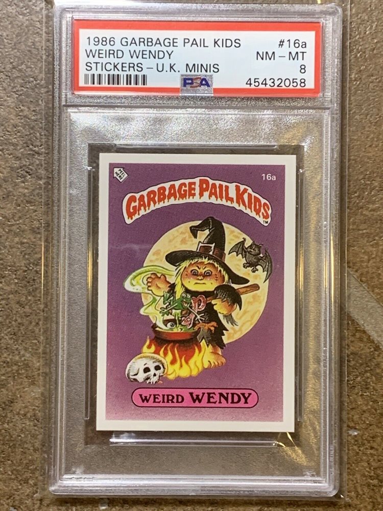 1986 Topps Garbage Pail Kids Stickers-U.K. Minis #16a Weird Wendy front