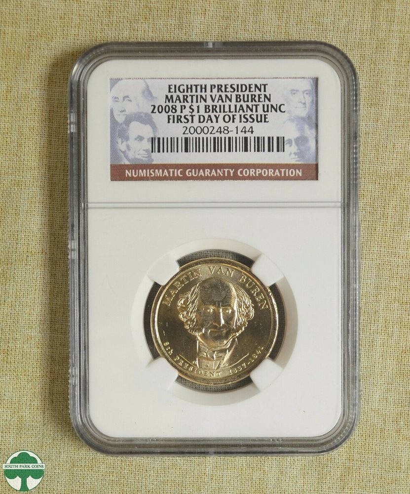 2008 P Martin Van Buren Presidential Dollar ~ Pos A ~ From U.S Mint Roll