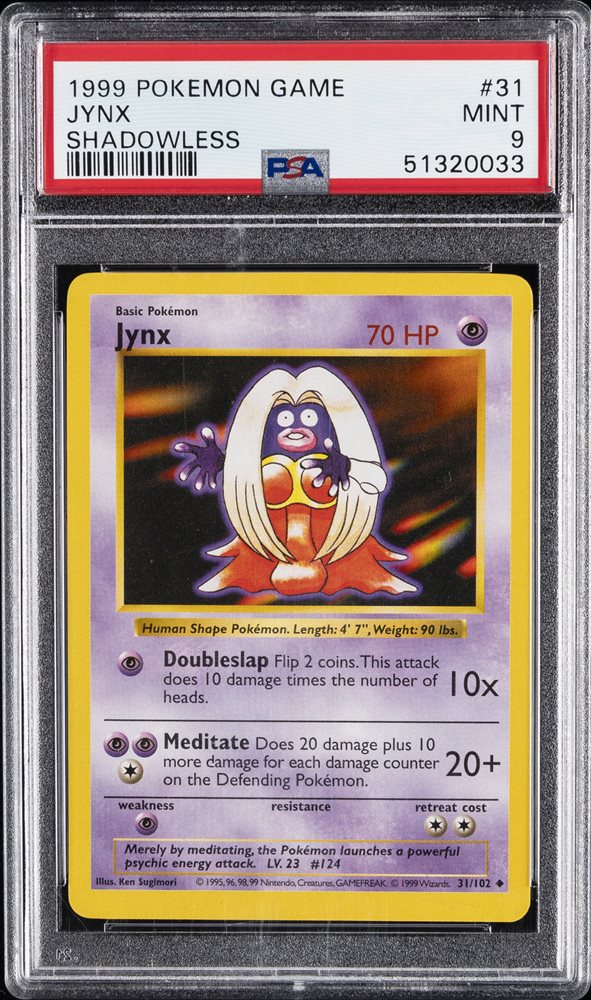 Jynx 英語版 1st edition shadow less Pokemon 1999 Base Set 1st Edition Shadowless BGS 9.5 Quad +