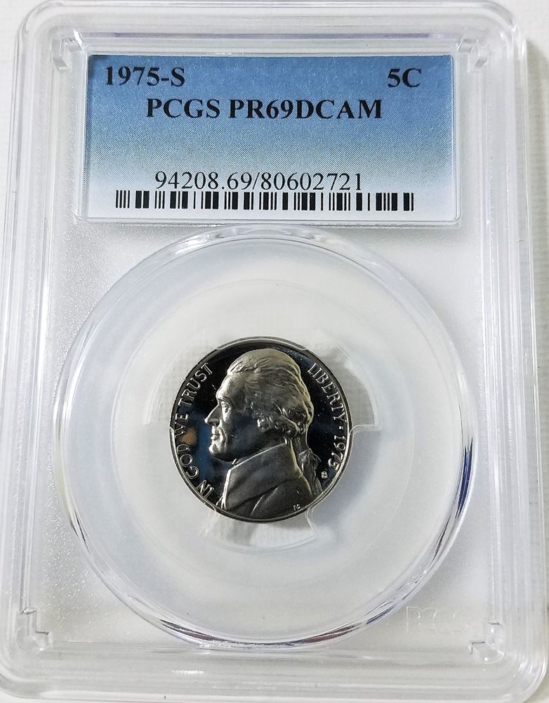 1975 S 5C Jefferson Nickel Proof PCGS PR69DCAM