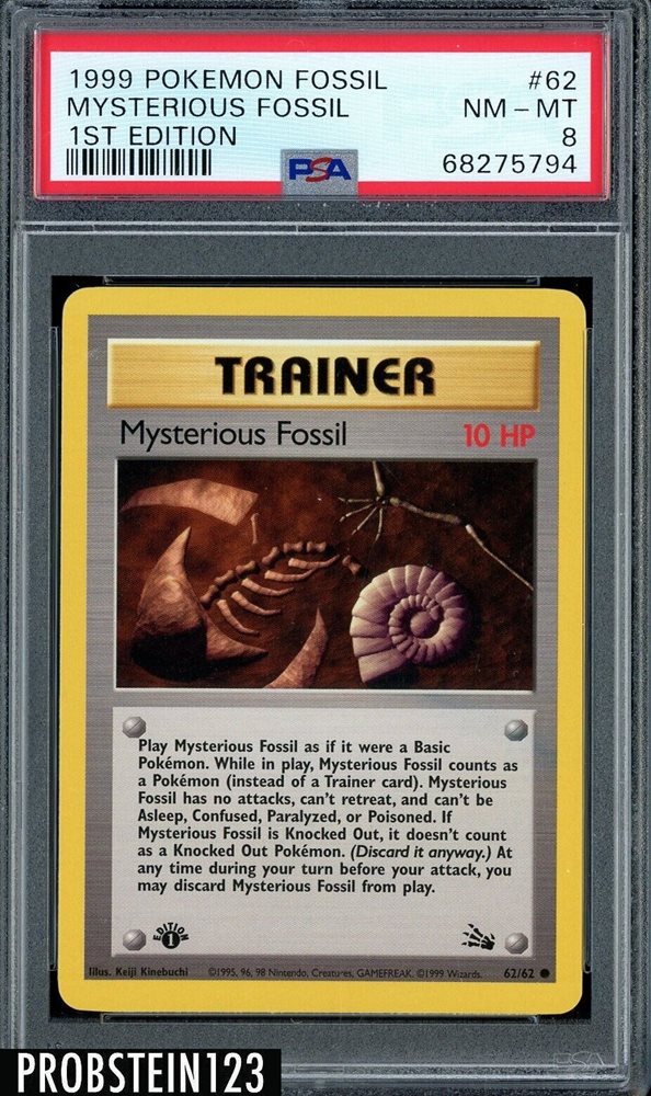 pokemon card mysterious fossil Omanyte (52/62) [Fossil 1st Edition]