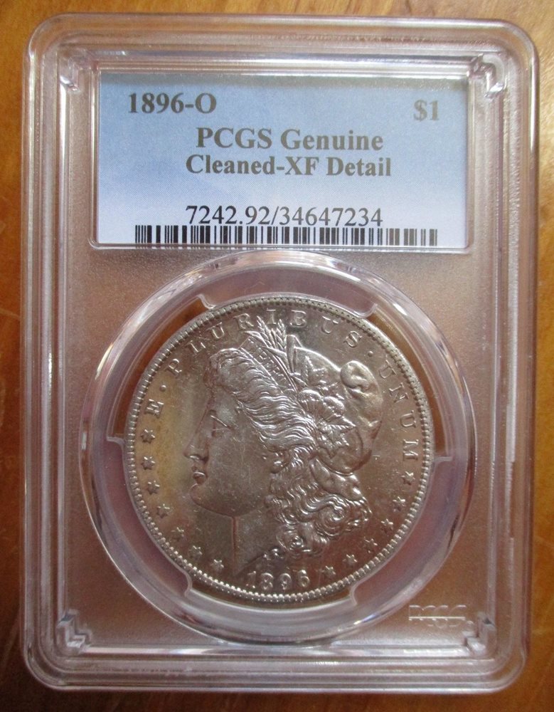 1896 O Morgan Silver Dollar US Coin Graded PCGS Cleaned XF Detail