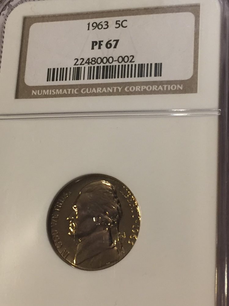 1963 Proof Jefferson Nickel certified PF 68 by NGC!