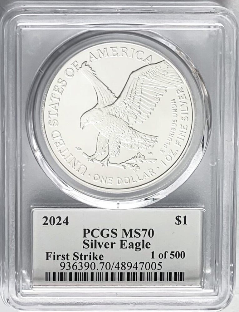 2024 SILVER EAGLE FIRST STRIKE 1 OF 500 PCGS MS70 THOMAS CLEVELAND