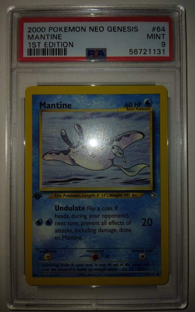 Pokemon Neo Genesis Pokemon Trading Card - 1st Edition Common Water Type Card  Mantine Neo Genesis
