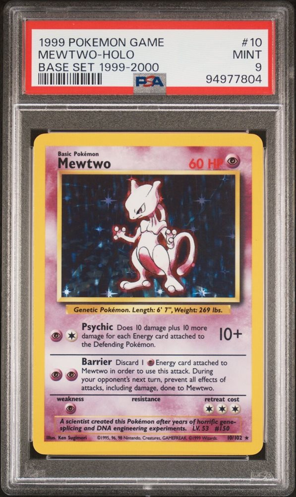 Auction Prices Realized Tcg Cards 1999 POKEMON GAME Mewtwo-Holo