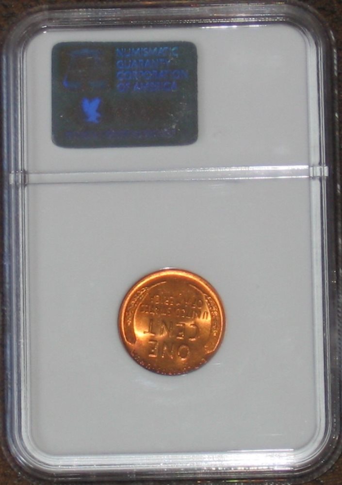 1955 D Lincoln Wheat Penny Cent NGC Grade MS 66 RD Red Old Label
