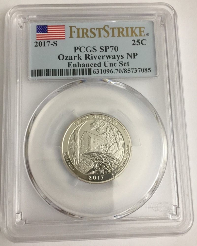 2017-S Ozark Riverways NP Quarter Enhanced Set PCGS SP70 F//S