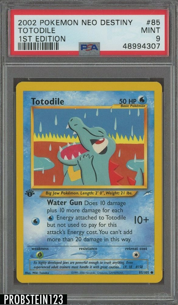 Auction Prices Realized Tcg Cards 02 Pokemon Neo Destiny Totodile 1st Edition