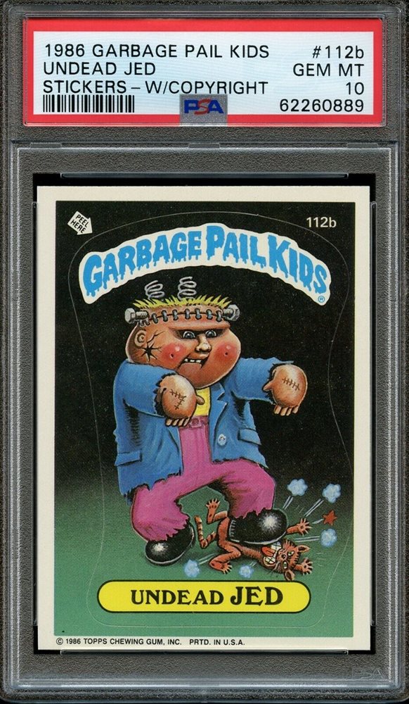 1986 Topps Garbage Pail Kids Original Series 3 With Copyright #112b Undead Jed front