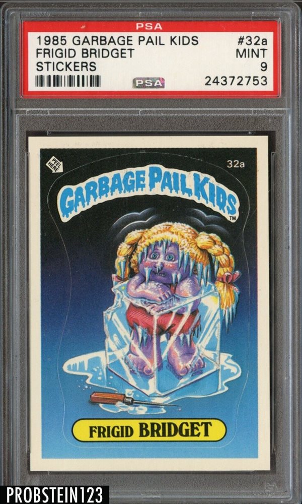 1985 Topps Garbage Pail Kids Stickers Frigid Bridget front