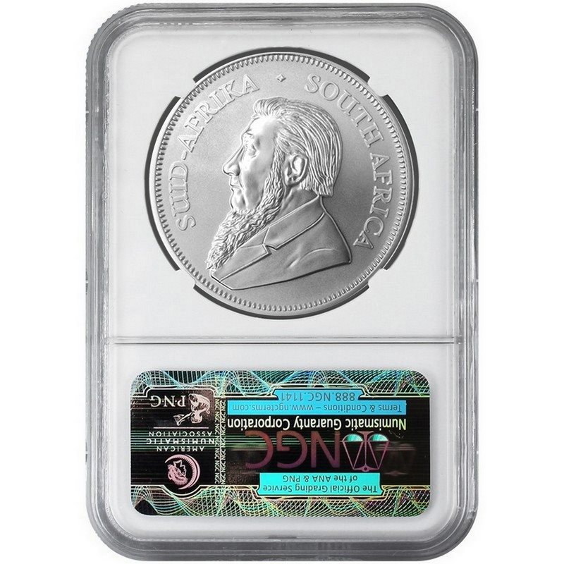 2019 South Africa Silver Krugerrand 1oz NGC MS70 FDOI First Label Retro Core