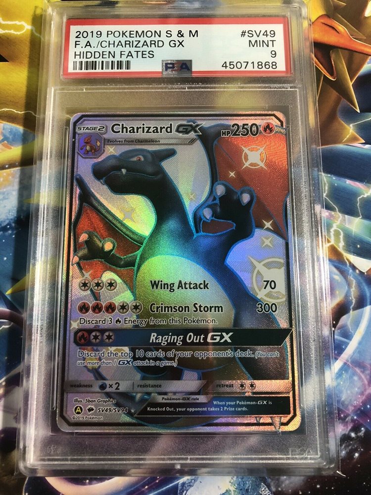 Full Art Shiny Charizard GX SV49//SV94 Hidden Fates PSA 9 MINT Pokemon Card
