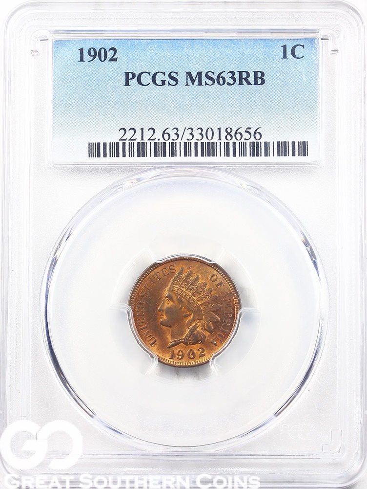 1902 Indian Cent MS63RB PCGS