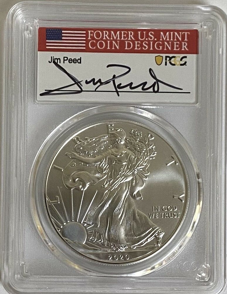 2020-(P) Silver Eagle PCGS MS70 Emergency Issue First Strike Jim