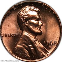 1968-D 1C, BN (Regular Strike) Lincoln Cent (Modern) - PCGS CoinFacts