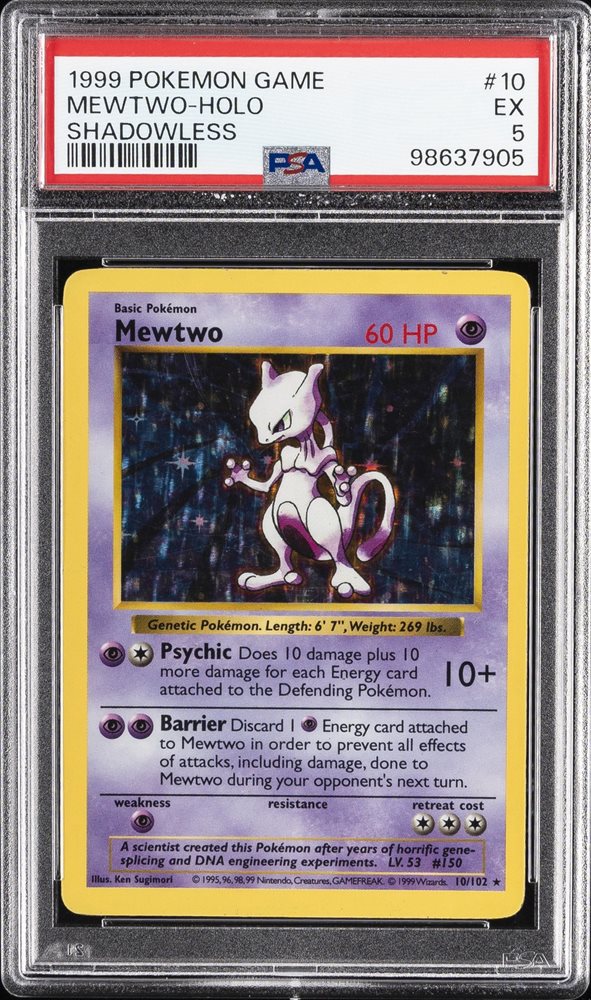 PSA9 ミュウツー　シャドーレス　mewtwo シャドウレス　1999 Mewtwo Holo Base Set 1999 Pokemon Card 10/102 Shadow