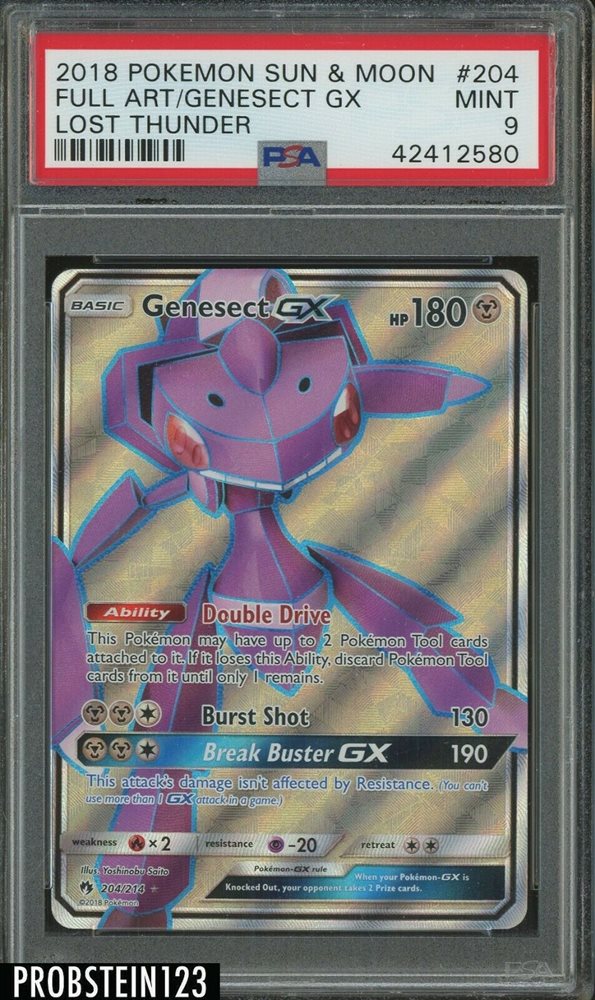 204/214 1 x Pokemon Genesect GX Full Art Ultra Rare Sun & Moon—Lost Thunder 204/214 1 x Pokemon Genesect GX Full Art Ultra Rare Sun & Moon—Lost Thunder