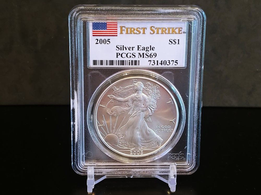 2019 $1 American Silver Eagle PCGS MS69 FDOI First Label 1 of 1000
