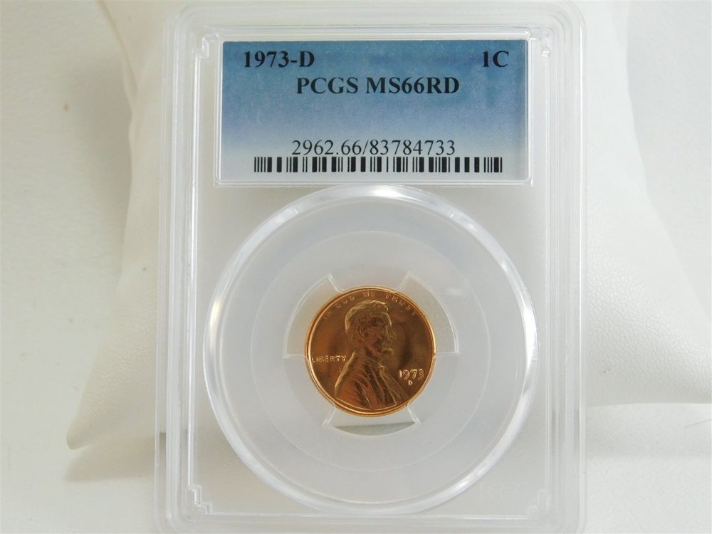 1973-D PCGS MS66RD UNC Penny 1C Lincoln Memorial Cent Coin