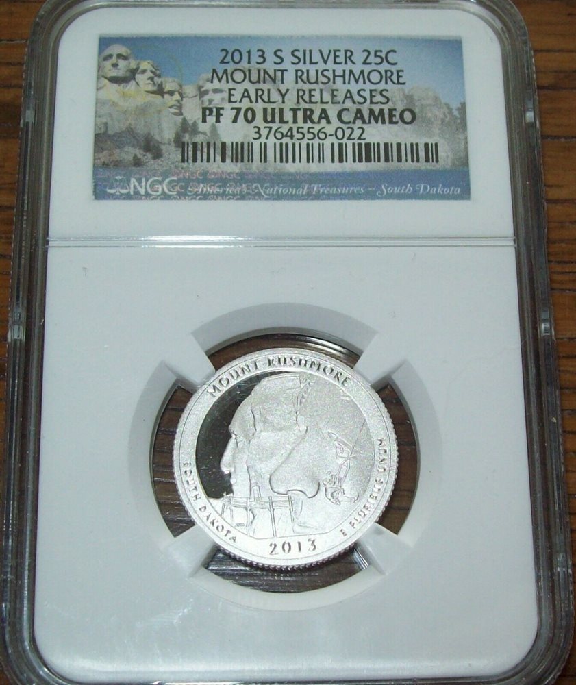 2013 S Silver 25 Cent Mount Rushmore Quarter NGC PF70 Ultra Cameo