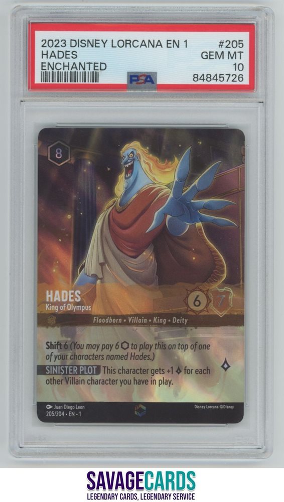 Lorcana ロルカナ ハデス エンチャンテッド PSA10 Auction Prices Realized Tcg Cards 2023 DISNEY LORCANA EN 1