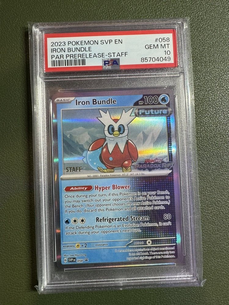 Holo Iron Bundle Pokemon Card Pokmon TCG Paradox Rift Pre-Release Promo Holo #058 - Iron Bundle (Near Mint) Holo Iron Bundle Pokemon Card Pokmon TCG Paradox Rift Pre-Release Promo Holo #058 - Iron Bundle (Near Mint)