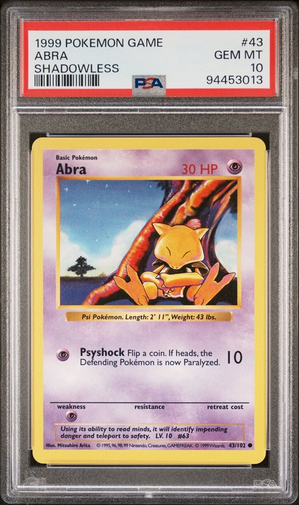 Auction Prices Realized Tcg Cards 1999 POKEMON GAME Abra