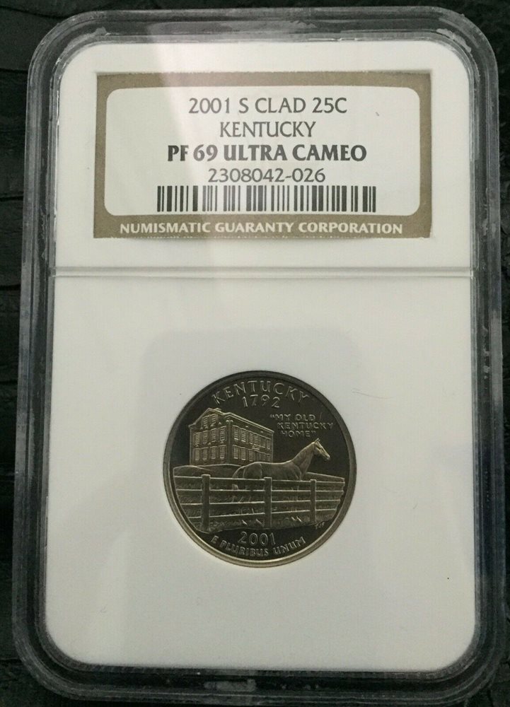 Silver 2001 S Kentucky Proof State Quarter Deep Cameo Combined Shipping