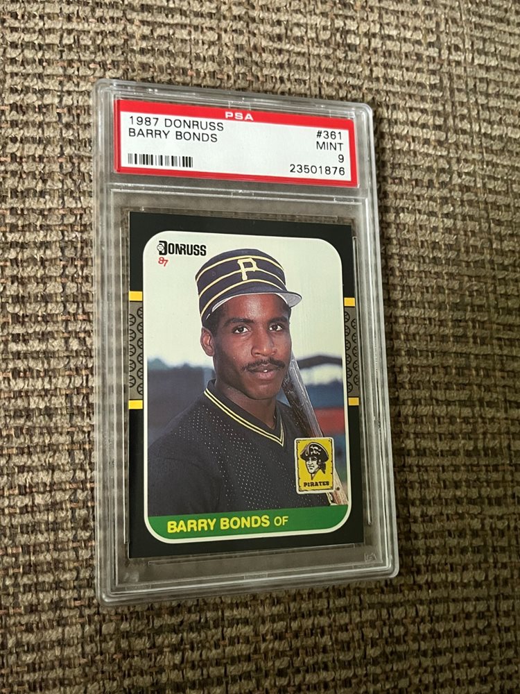 PSA9 美品　バリー・ボンズ　1987 DONRUSS　ルーキーカード Amazon.com: Barry Bonds Rookie Card 1987 Donruss #361 PSA 9