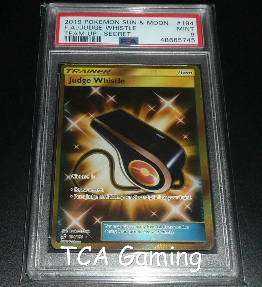 Psa 9 Mint Judge Whistle 194 181 Sm Team Up Secret Rare