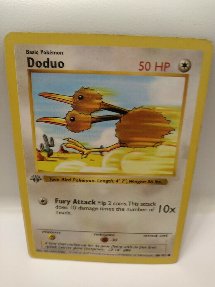 PSA 9 MINT Doduo 48//102 1ST EDITION Base Set SHADOWLESS Pokemon Card