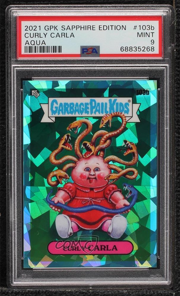2021 Topps Garbage Pail Kids Sapphire Edition Aqua #103b Curly Carla front
