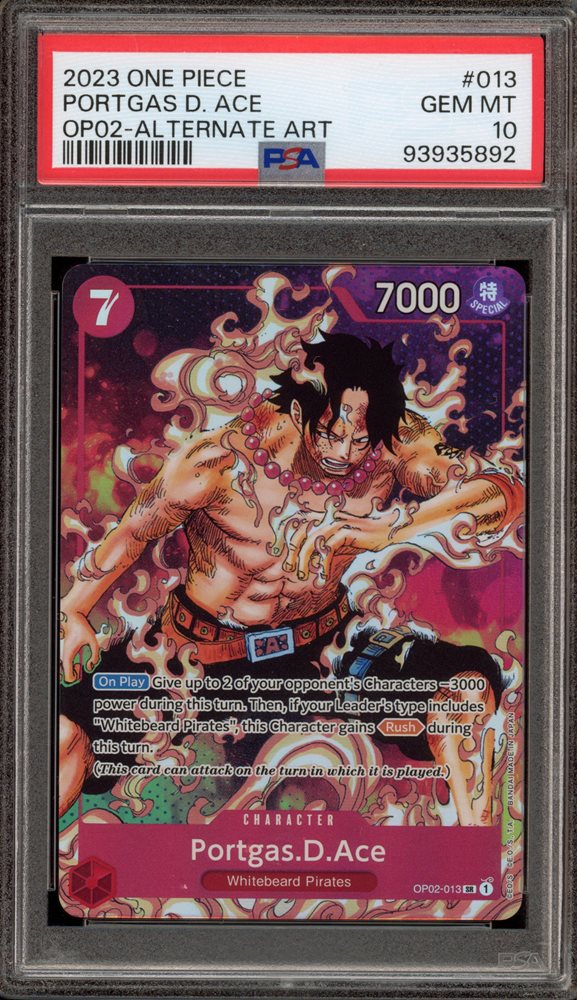 PSA10ワンピース　ガードダス　「エース」　2002 #CO2 PSA 10 Ace OP02-013 SR SP Alt Art Two Legends OP-08 ONE