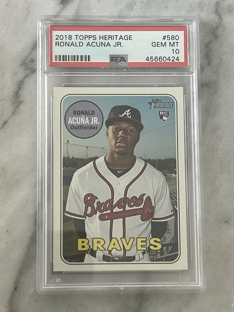 【psa10】2018 topps heritage acuna jr　ルーキー Ronald Acuna Jr 2018 Topps Heritage Autographed Rookie RC