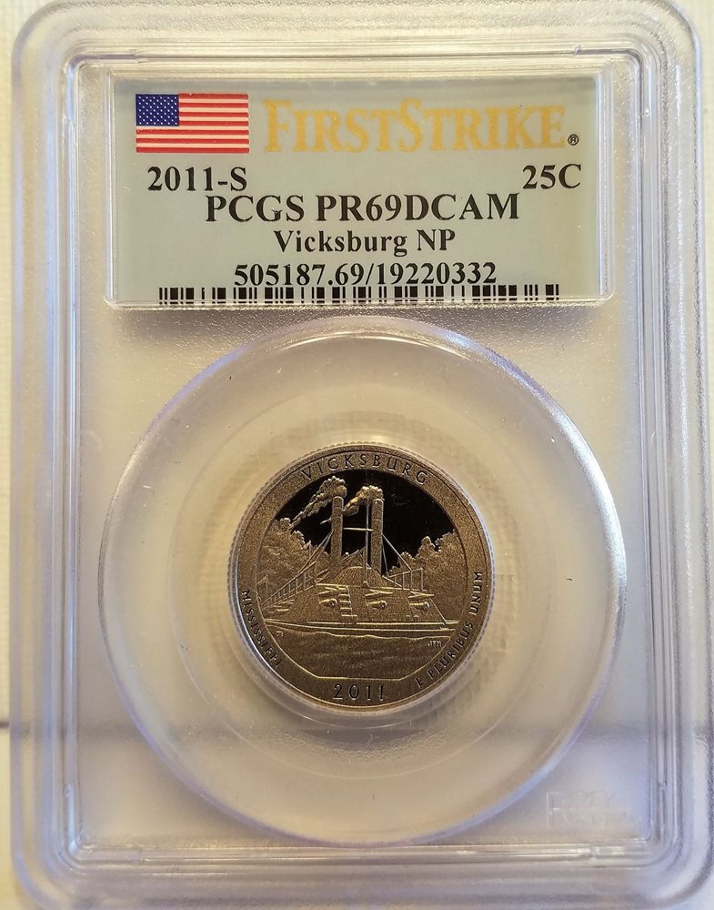 2011-S Clad PCGS PR69DCAM America the Beautiful Vicksburg NP
