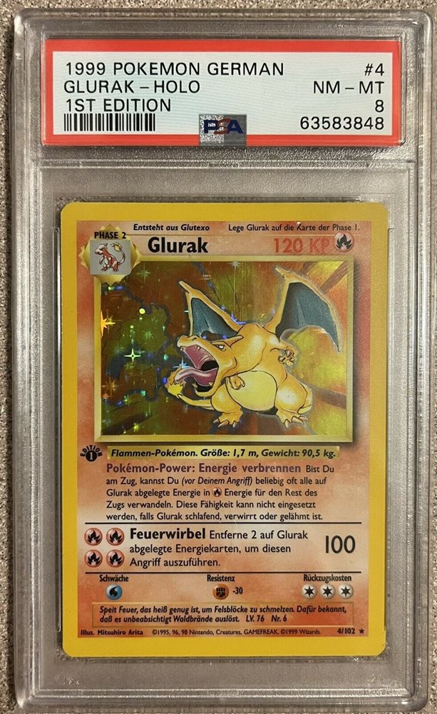 Auction Prices Realized Tcg Cards 1999 Pokemon German Glurak Holo 1st Edition