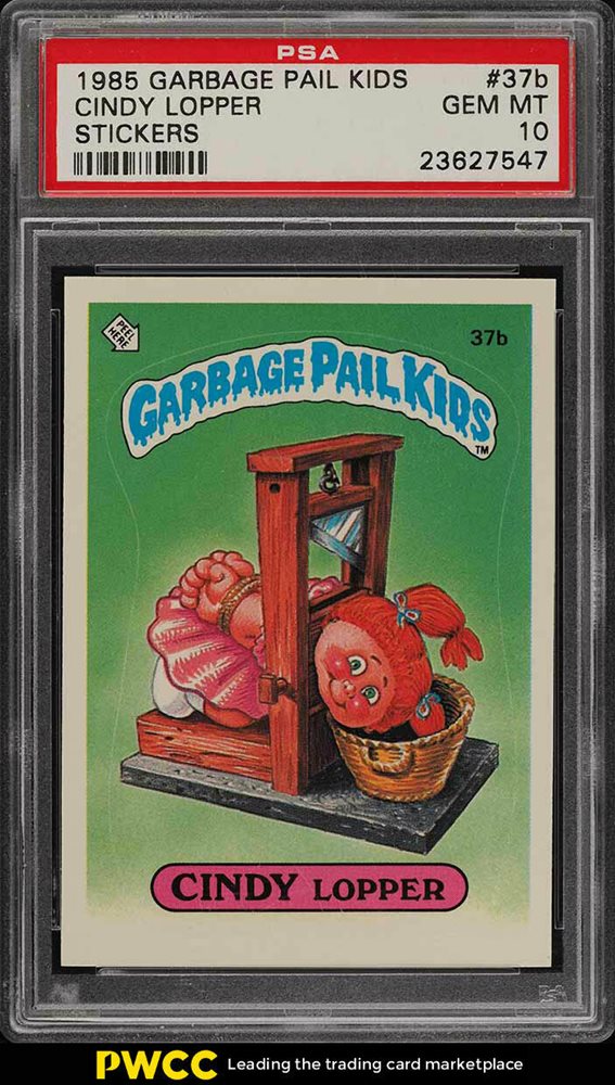 1986 Topps Garbage Pail Kids Stickers-U.K. Minis #37b Cindy Lopper front