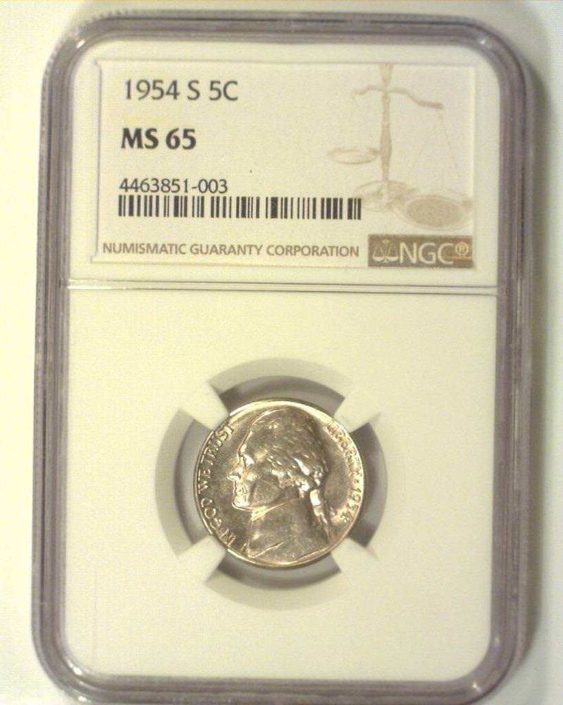 1954-P 5C Jefferson Nickel NGC GEM UNCIRCULATED MS66