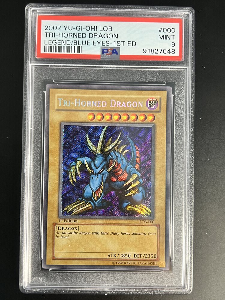 PSA9 遊戯王　旧アジア版　1st TRI-HORNED DRAGON Tri-Horned Dragon - LOB-000 - 1st Edition Only 21 in the